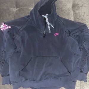 Rare VTG A 80s Nike Premier Soccer Training Sweatshirt Hooded 1/4 Zip Pullover